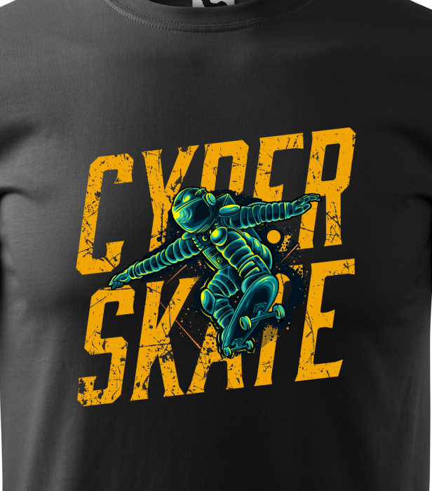 Tricou, idee de cadou, pentru pasionatii de skateboard, CyberSkate in the Sky [2]