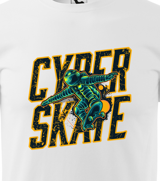 Tricou, idee de cadou, pentru pasionatii de skateboard, CyberSkate in the Sky [2]
