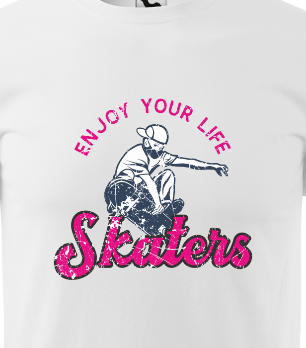 Tricou, idee de cadou, pentru pasionatii de skateboard, Enjoy Your Life With Mask [2]