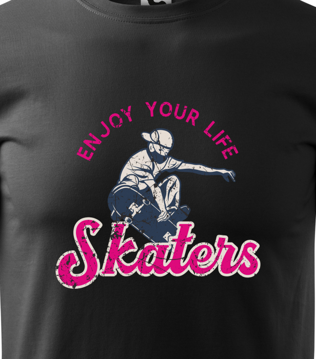 Tricou, idee de cadou, pentru pasionatii de skateboard, Enjoy Your Life With Mask [2]