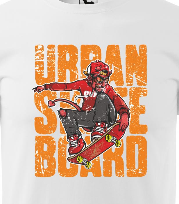 Tricou, idee de cadou, pentru pasionatii de skateboard, Evil Urban Skater [2]