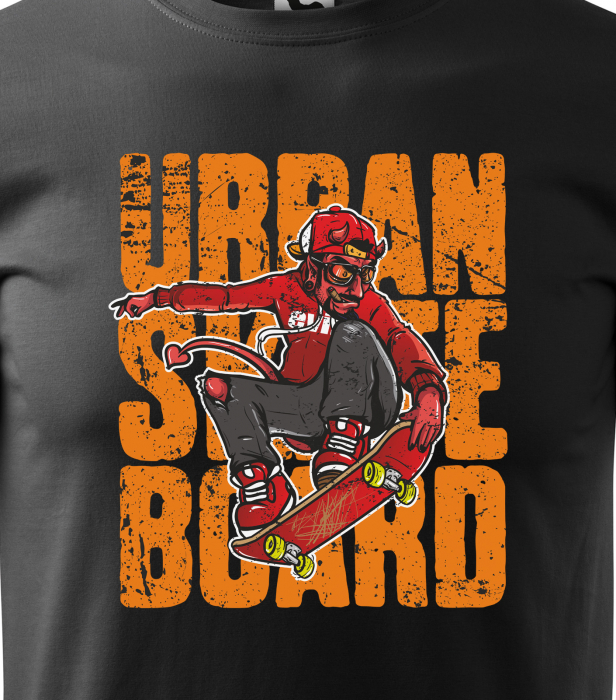 Tricou, idee de cadou, pentru pasionatii de skateboard, Evil Urban Skater [2]