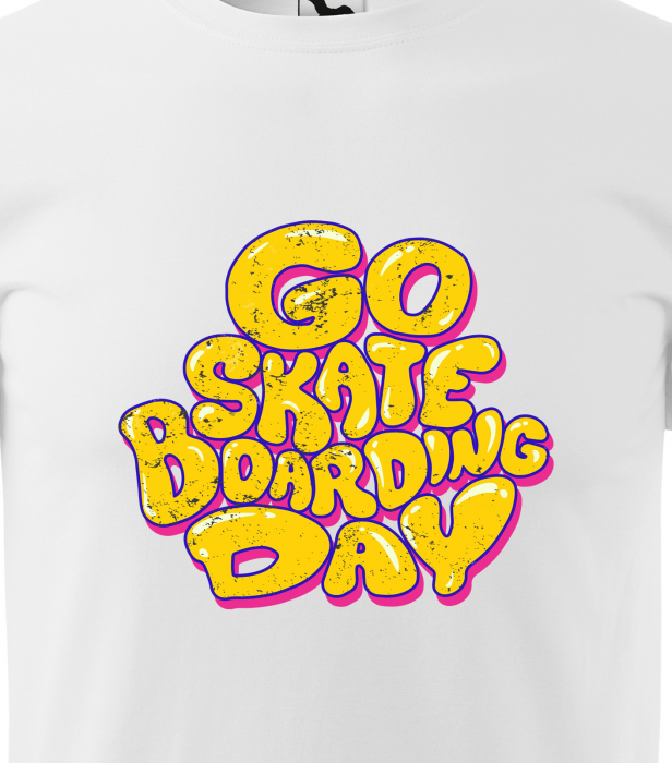 Tricou, idee de cadou, pentru pasionatii de skateboard, Go Skate Boarding Day [2]