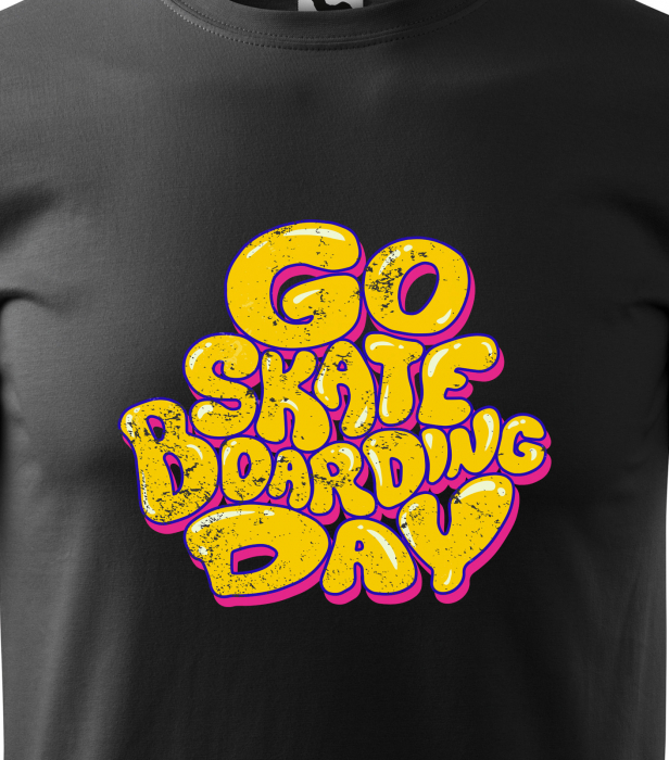 Tricou, idee de cadou, pentru pasionatii de skateboard, Go Skate Boarding Day [2]