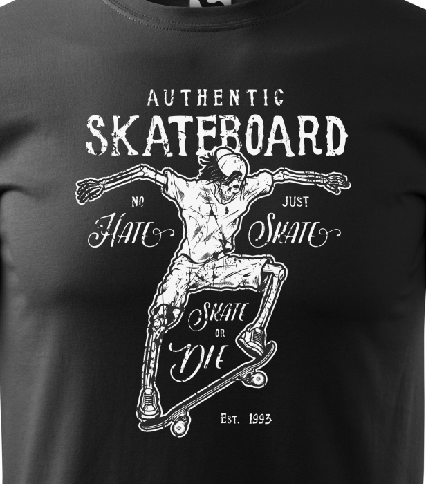 Tricou, idee de cadou, pentru pasionatii de skateboard, Hate and Skate [2]
