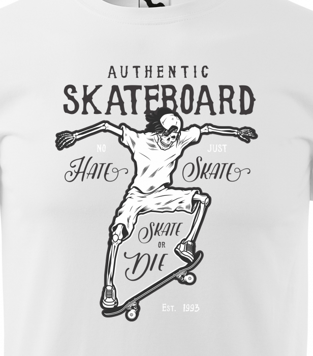 Tricou, idee de cadou, pentru pasionatii de skateboard, Hate and Skate [2]