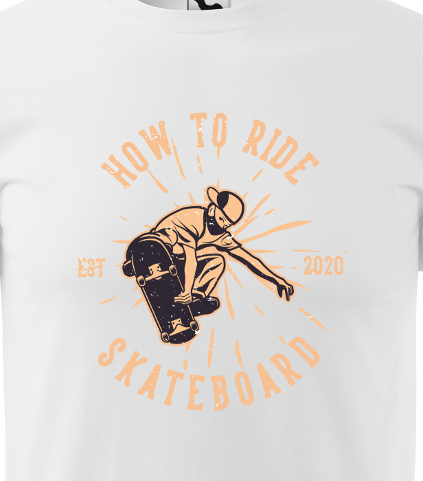 Tricou, idee de cadou, pentru pasionatii de skateboard, How to Ride Skateboard [2]
