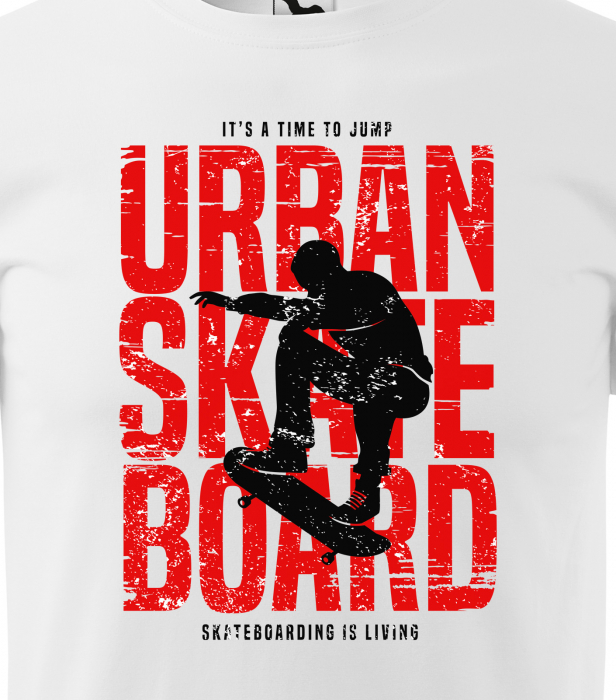Tricou, idee de cadou, pentru pasionatii de skateboard, Its Time to Jump Urban Skateboard [2]