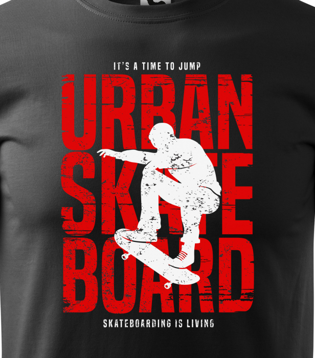 Tricou, idee de cadou, pentru pasionatii de skateboard, Its Time to Jump Urban Skateboard [2]