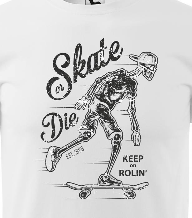 Tricou, idee de cadou, pentru pasionatii de skateboard, Keep on Rolling [2]
