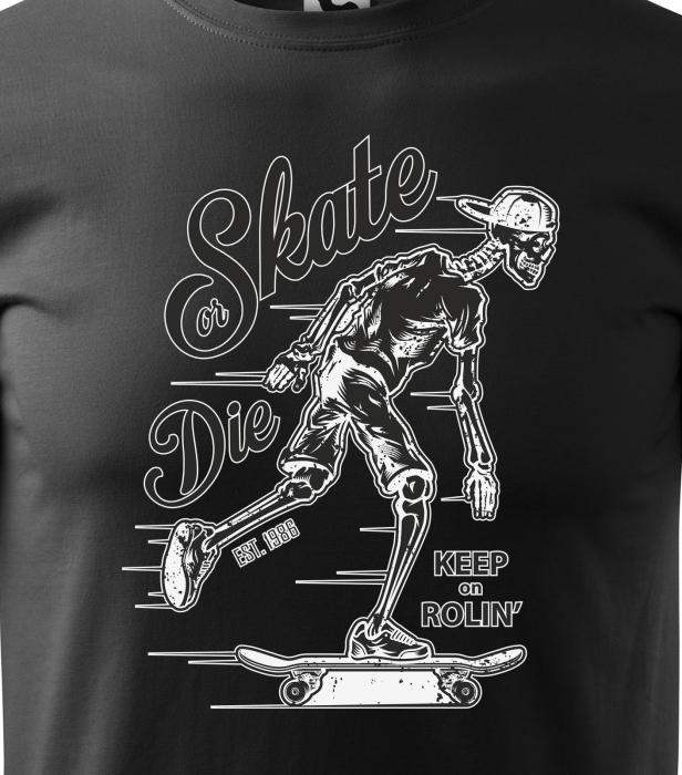 Tricou, idee de cadou, pentru pasionatii de skateboard, Keep on Rolling [2]