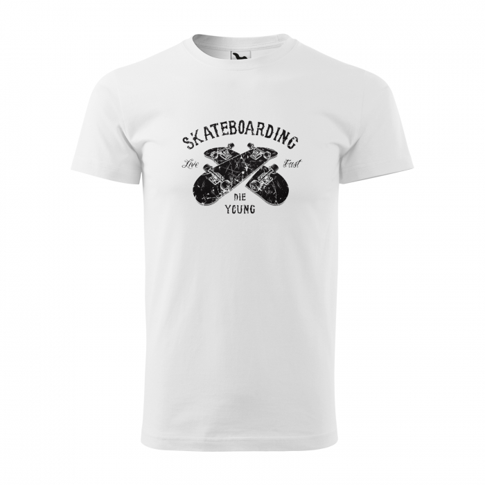 Tricou, idee de cadou, pentru pasionatii de skateboard, Live Fast Die Young [1]
