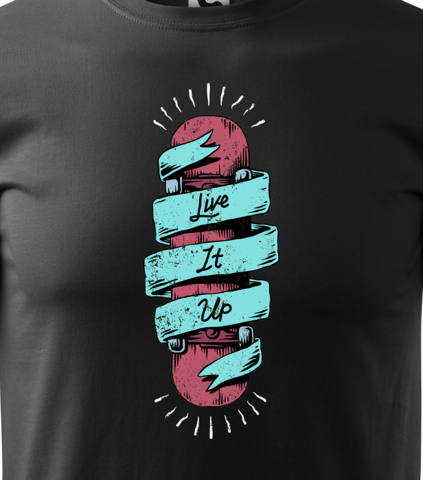 Tricou, idee de cadou, pentru pasionatii de skateboard, Live it Up Skateboard [2]