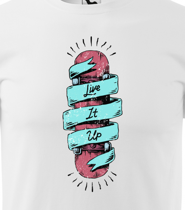Tricou, idee de cadou, pentru pasionatii de skateboard, Live it Up Skateboard [2]