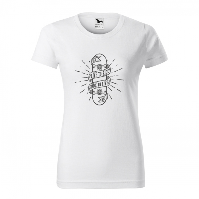 Tricou, idee de cadou, pentru pasionatii de skateboard, Live to Ride [1]