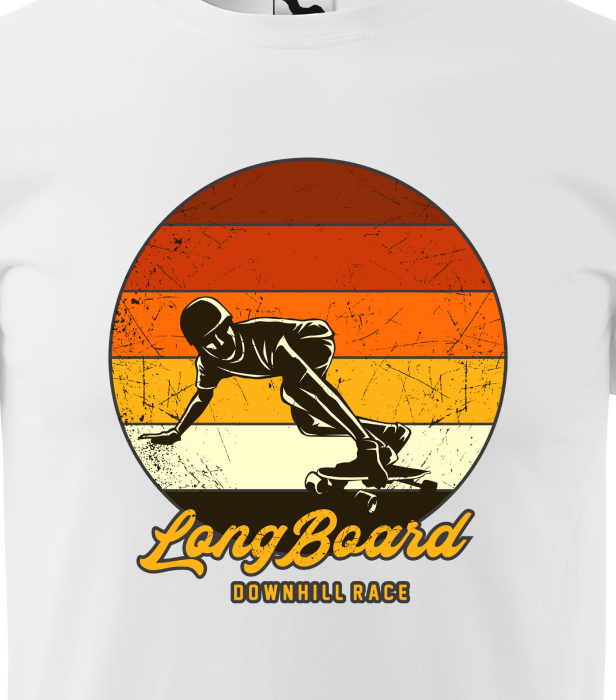 Tricou, idee de cadou, pentru pasionatii de skateboard, LongBoard Skate Downhill Race [2]