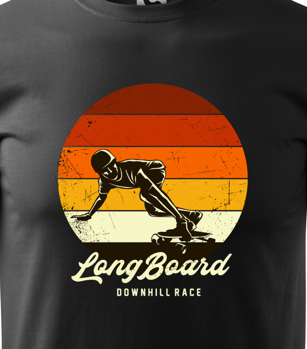 Tricou, idee de cadou, pentru pasionatii de skateboard, LongBoard Skate Downhill Race [2]