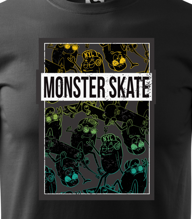Tricou, idee de cadou, pentru pasionatii de skateboard, Monster Skaters [2]