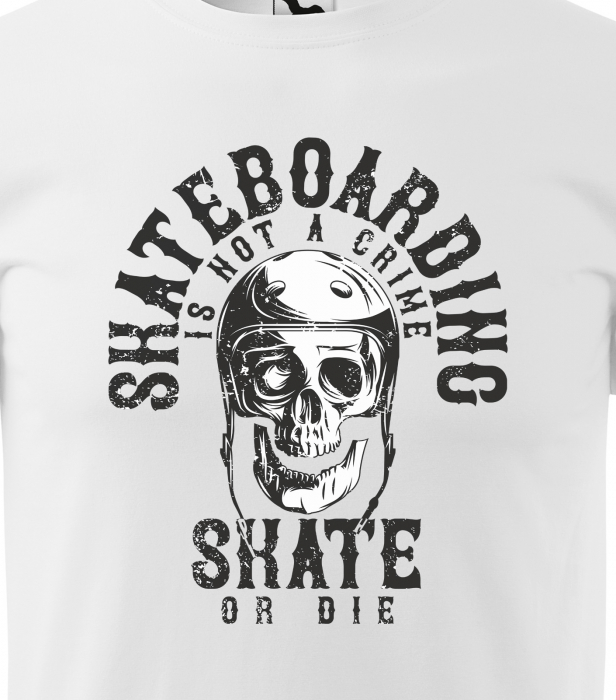 Tricou, idee de cadou, pentru pasionatii de skateboard, Not a Crime Skate or Die [2]