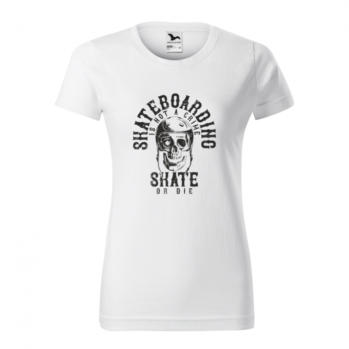 Tricou, idee de cadou, pentru pasionatii de skateboard, Not a Crime Skate or Die [1]