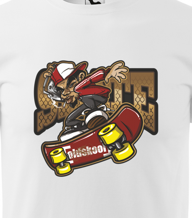 Tricou, idee de cadou, pentru pasionatii de skateboard, Oldschool Music Skater [2]