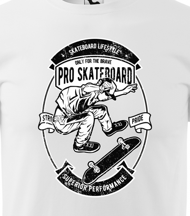 Tricou, idee de cadou, pentru pasionatii de skateboard, Only for The Brave [2]