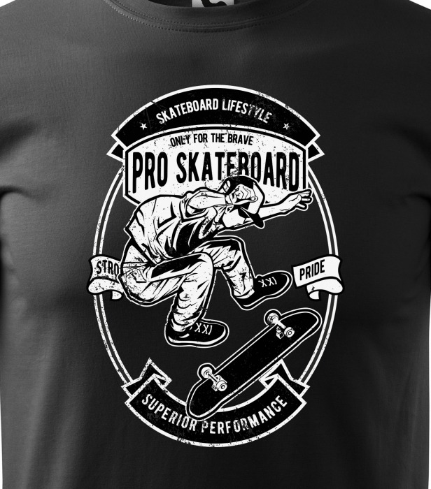 Tricou, idee de cadou, pentru pasionatii de skateboard, Only for The Brave [2]