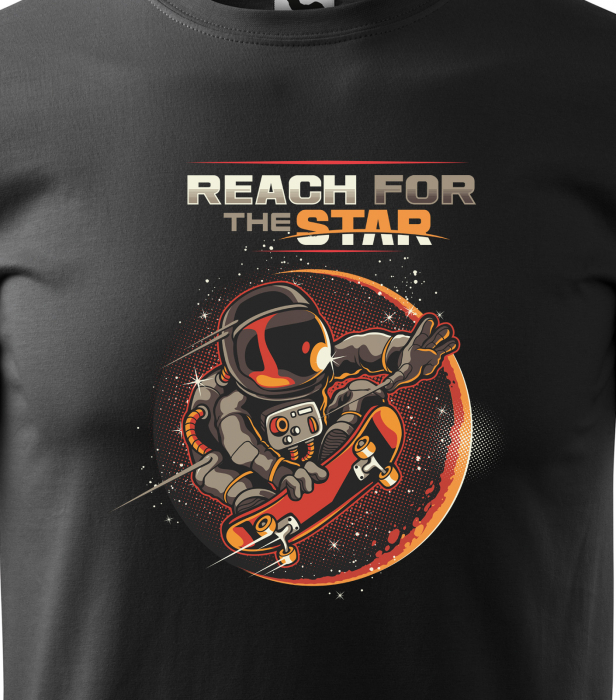 Tricou, idee de cadou, pentru pasionatii de skateboard, Reach for the Star [2]