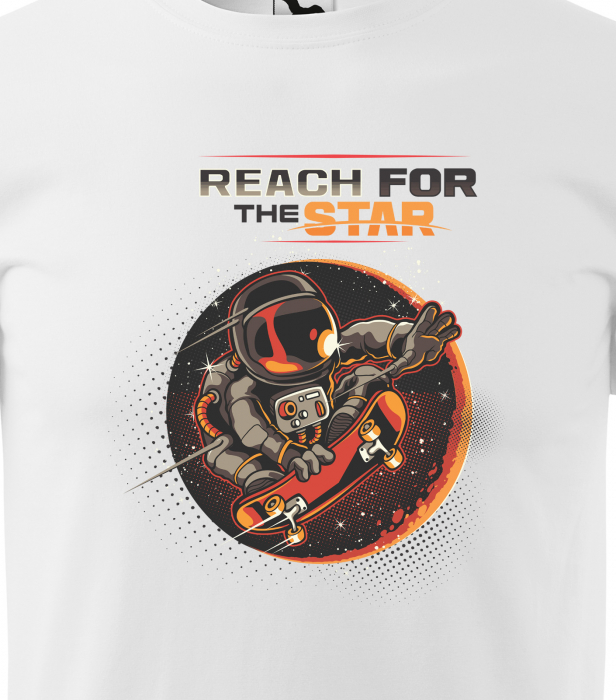 Tricou, idee de cadou, pentru pasionatii de skateboard, Reach for the Star [2]