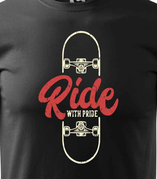 Tricou, idee de cadou, pentru pasionatii de skateboard, Ride Your Board With Pride [2]