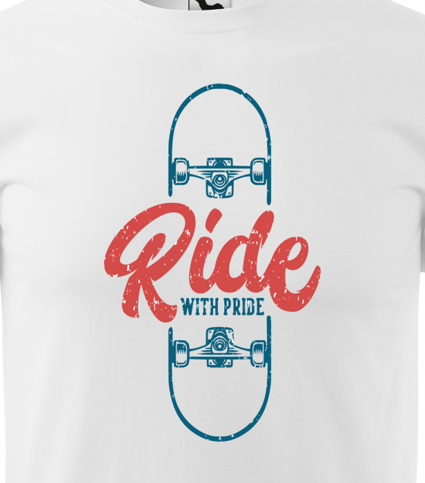 Tricou, idee de cadou, pentru pasionatii de skateboard, Ride Your Board With Pride [2]