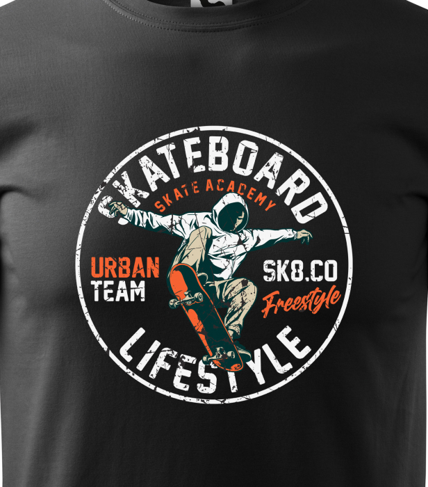 Tricou, idee de cadou, pentru pasionatii de skateboard, Skate Academy Urban Team [2]