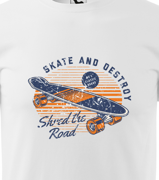 Tricou, idee de cadou, pentru pasionatii de skateboard, Skate and Destroy [2]