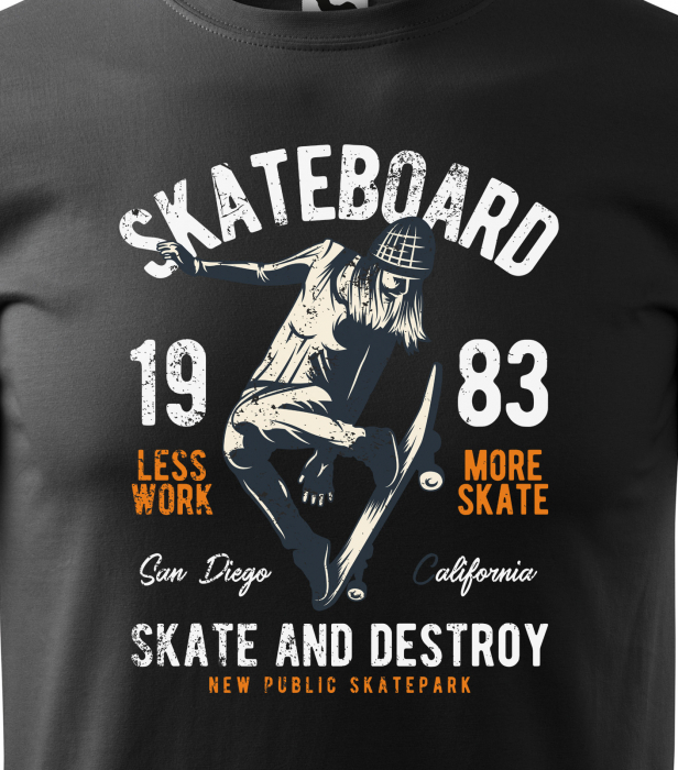 Tricou, idee de cadou, pentru pasionatii de skateboard, Skate and Destroy Public Park [2]