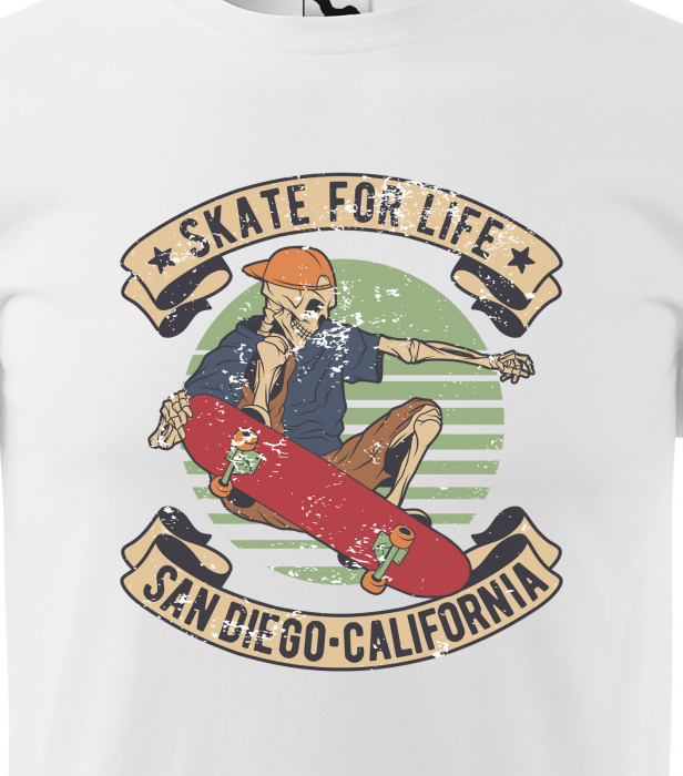 Tricou, idee de cadou, pentru pasionatii de skateboard, Skate for Life San Diego [2]