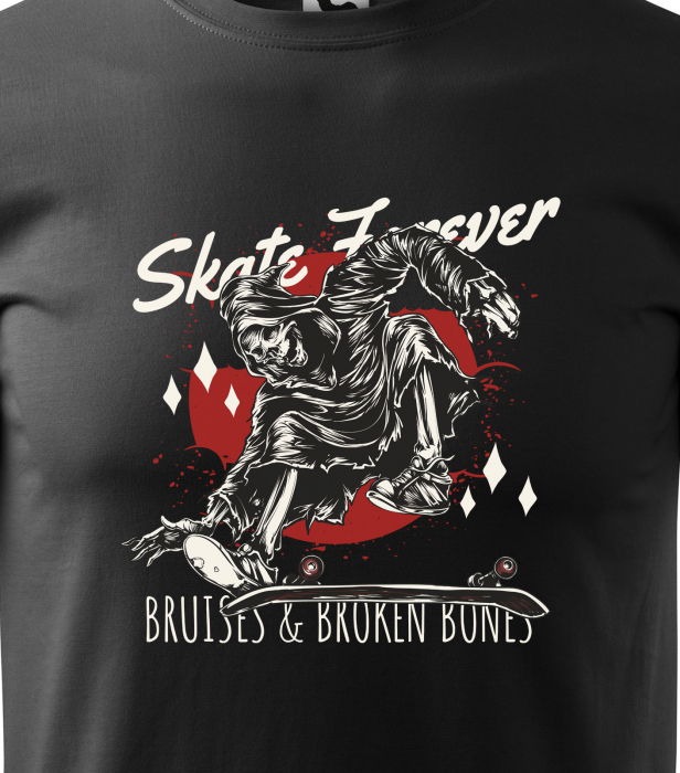 Tricou, idee de cadou, pentru pasionatii de skateboard, Skate Forever Death [2]
