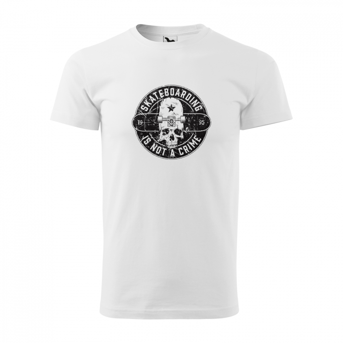 Tricou, idee de cadou, pentru pasionatii de skateboard, Skate is Not a Crime Star Skull [1]