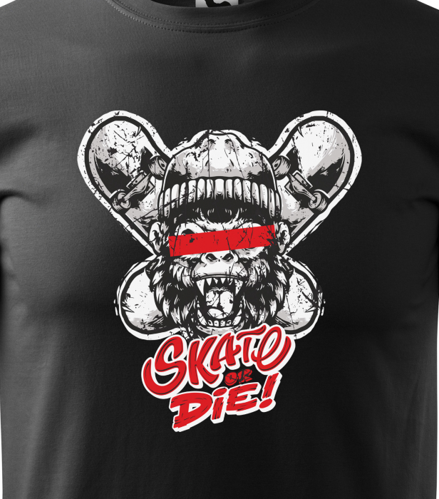 Tricou, idee de cadou, pentru pasionatii de skateboard, Skate Monkey [2]
