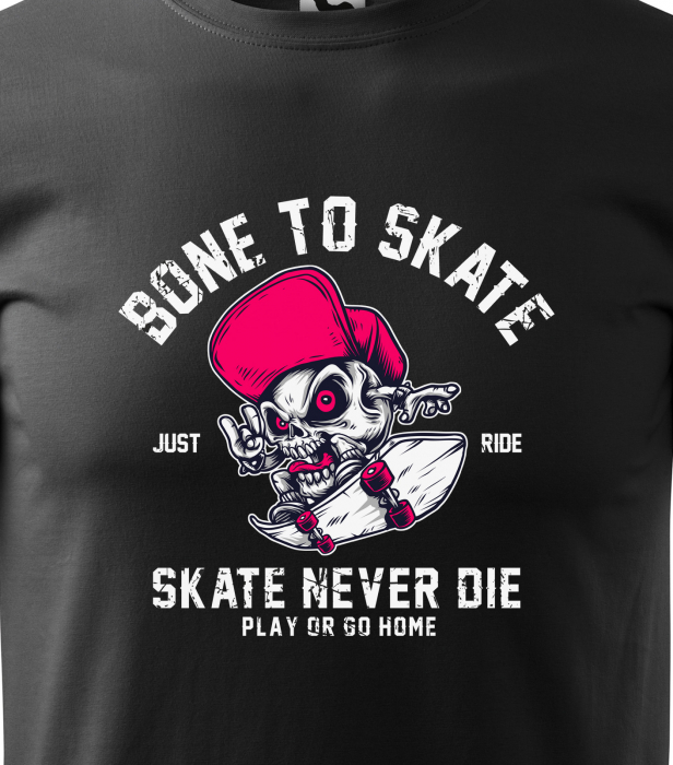 Tricou, idee de cadou, pentru pasionatii de skateboard, Skate Never Die [2]