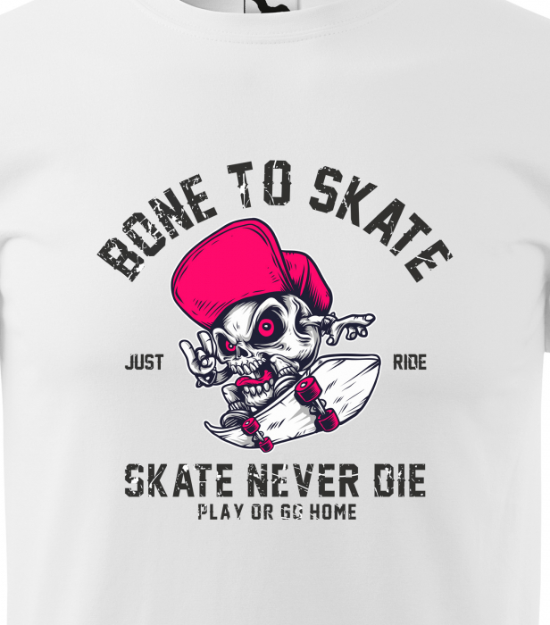 Tricou, idee de cadou, pentru pasionatii de skateboard, Skate Never Die [2]