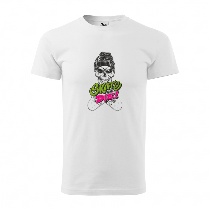 Tricou, idee de cadou, pentru pasionatii de skateboard, Skate or Die Cap Skull [1]