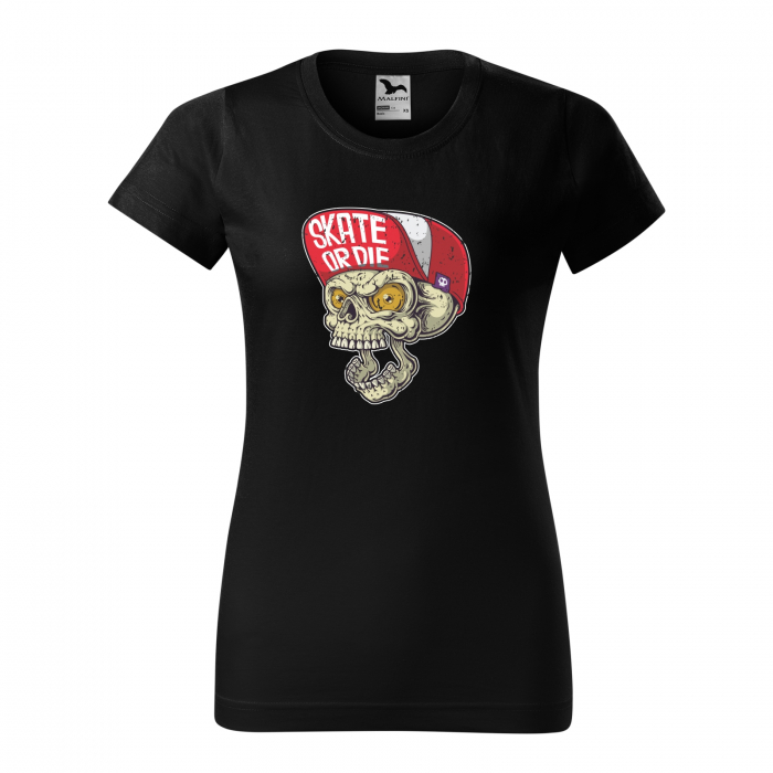 Tricou, idee de cadou, pentru pasionatii de skateboard, Skate or Die Skull [1]