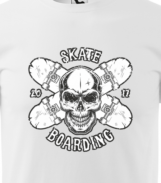 Tricou, idee de cadou, pentru pasionatii de skateboard, Skate Skull on Boards [2]