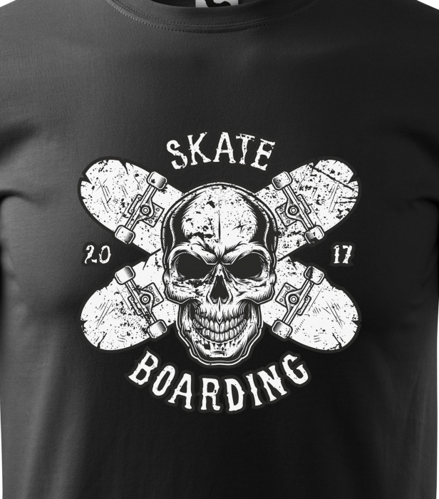 Tricou, idee de cadou, pentru pasionatii de skateboard, Skate Skull on Boards [2]