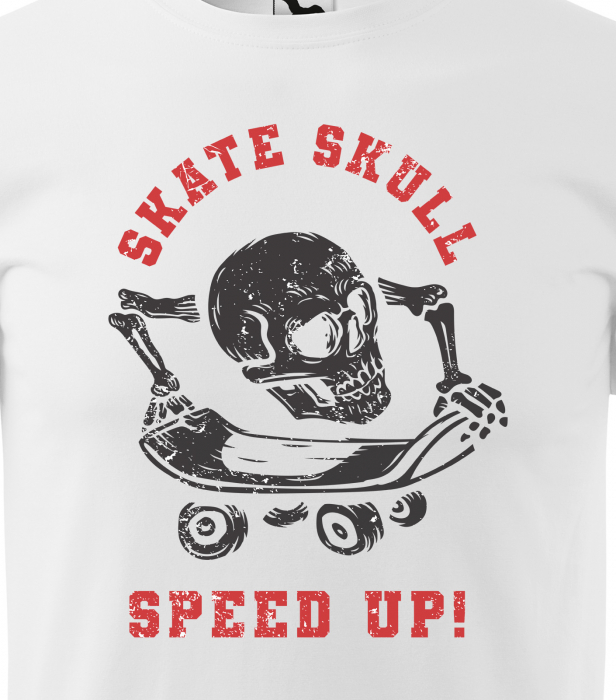 Tricou, idee de cadou, pentru pasionatii de skateboard, Skate Skull SpeedUp [2]