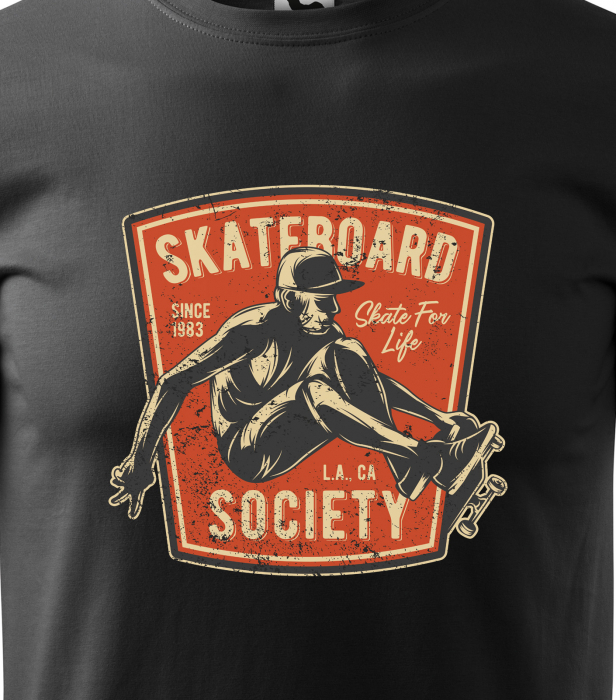 Tricou, idee de cadou, pentru pasionatii de skateboard, Skate Society Los Angeles [2]