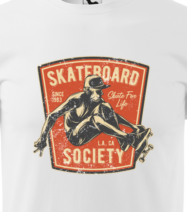 Tricou, idee de cadou, pentru pasionatii de skateboard, Skate Society Los Angeles [2]