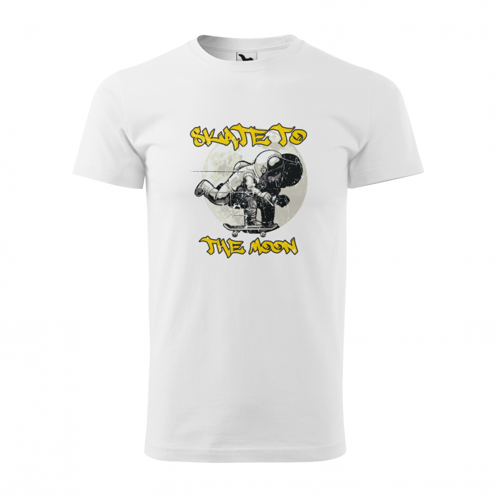 Tricou, idee de cadou, pentru pasionatii de skateboard, Skate to the Moon [1]