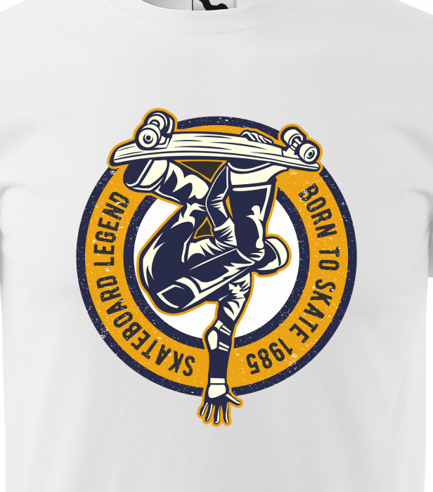 Tricou, idee de cadou, pentru pasionatii de skateboard, Skateboard Legend Born to Skate [2]