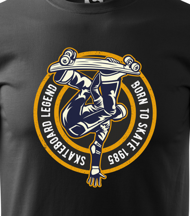 Tricou, idee de cadou, pentru pasionatii de skateboard, Skateboard Legend Born to Skate [2]